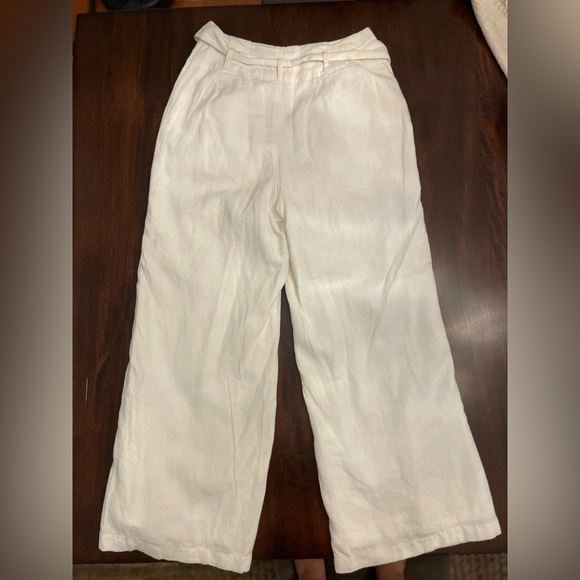 EUC The Limited White Linen Wide Leg Pants S 2 - Picture 2 of 8